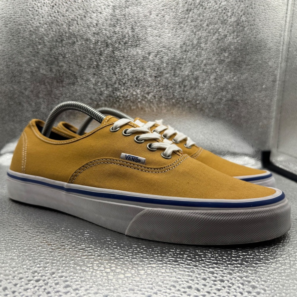 Size 10 Vans Authentic Sneakers Mens Yellow New Canvas Low Top Skate Shoes